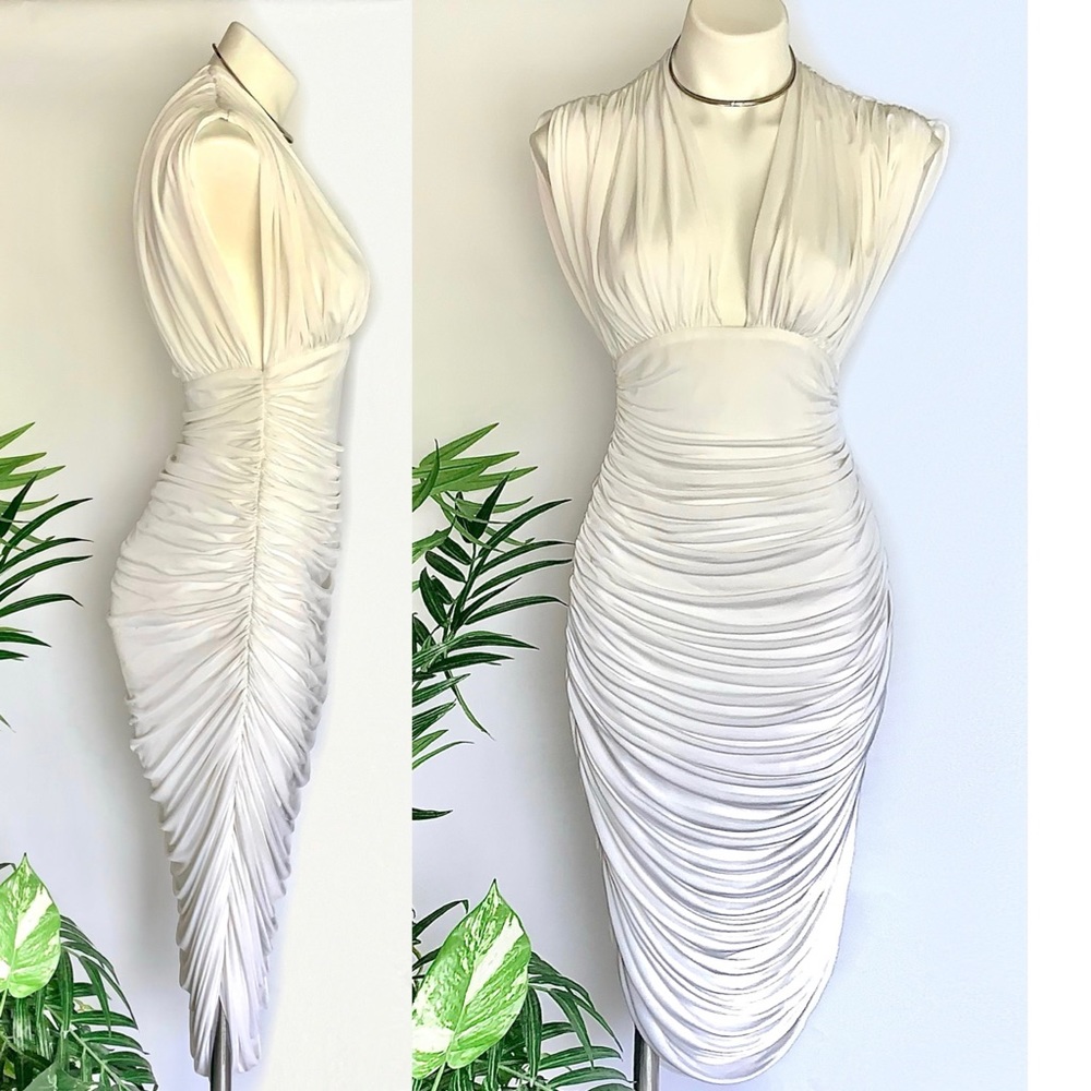 v i n t a g e :: Gorgeous Casadei Ruched Draped Open Back Dress